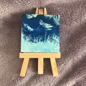 Mini painted canvas and easel